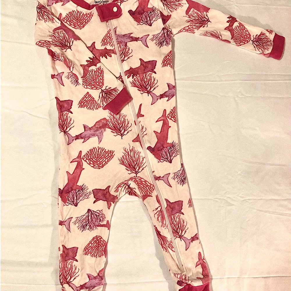 Burt’s Bees Watercolor Shark Cotton Pajamas 18 months